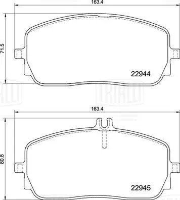 Колодки торм. Mercedes A (V177) (18-)/CLA (C118) (19-) диск. перед. (PF 2245) PF2245 TRIALLI