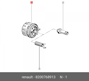 Фильтр масляный ЛАДА Largus RENAULT Logan (04-) NISSAN Almera (12-) OE 8200768913 RENAULT