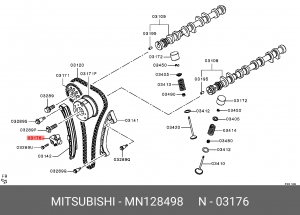 натяжитель цепи ГРМ!\Mitsubishi Colt Plus MN128498 MITSUBISHI