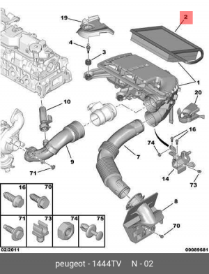 фильтр воздушный!\ Peugeot 207/308/508 1.6HDi 09> 1444 TV CITROEN PEUGEOT