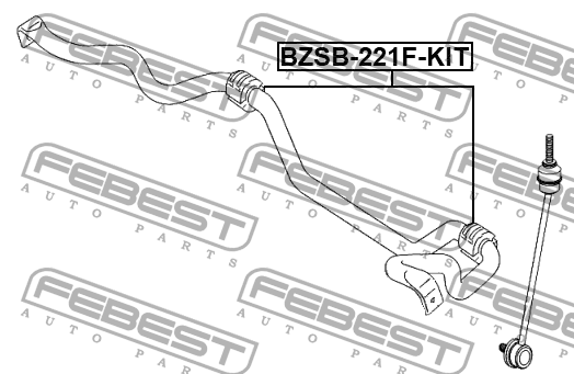 Втулка стабилизатора передняя MERCEDES W221 (компл-4 половинки) BZSB-221F-KIT BZSB-221F-KIT FEBEST