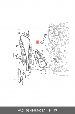 Натяжитель цепи ГРМ VW Passat,Golf,Polo OE 06H109467BA VAG