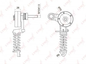 Натяжитель приводного ремня OPEL Astra H (05-),Corsa B (96-00),C (00-06),D (06-) PT-3034 LYNXAUTO