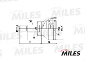 ШРУС наружный FORD MONDEO 2.0-3.0 00- (GKN 303743) GA20119 GA20119 MILES