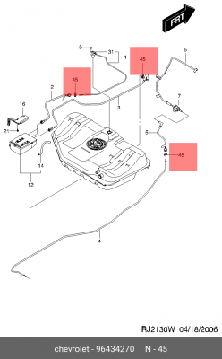 LACETTI топливного шланга 96434270 GENERAL MOTORS