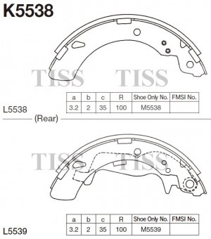 Колодки тормозные барабанные K5538 K5538 MK KASHIYAMA