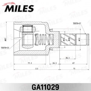 ШРУС внутренний левый RENAULT DUSTER 2011- GA11029 GA11029 MILES