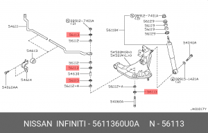 шайба стойки амортизатора заднего нижняя!\ Nissan Sunny B11 82-90 56113-60U0A NISSAN