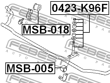 Тяга стабилизатора передняя MITSUBISHI PAJERO SPORT 1996-2009 0423-K96F 0423-K96F FEBEST