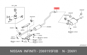 ПРОКЛАДКА ПРИЁМНОЙ ТРУБЫ 20691-95F0B 20691-95F0B NISSAN