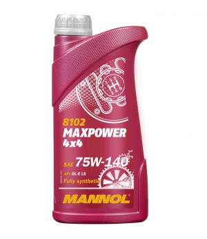 8102 MANNOL MAXPOWER 4x4 75W140 (1L) масло трансмиссионное! синт.\ GL-5 LS MN8102-1 MANNOL