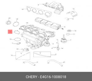 Прокладка коллектора CHERY Tiggo 2 впускного OE E4G16-1008018 CHERY