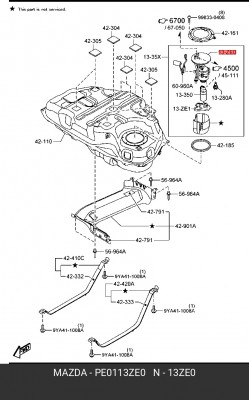 Фильтр насоса топливного MAZDA CX5 OE PE01-13-ZE0 MAZDA
