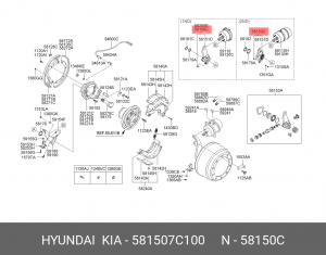 Рычаг тормоза регулировочный HYUNDAI HD270 передний левый OE 581507C100 HYUNDAI KIA