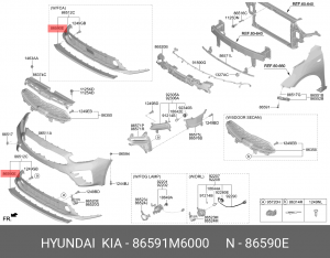 ПАНЕЛЬ БАМПЕРА 86591M6000 HYUNDAI KIA