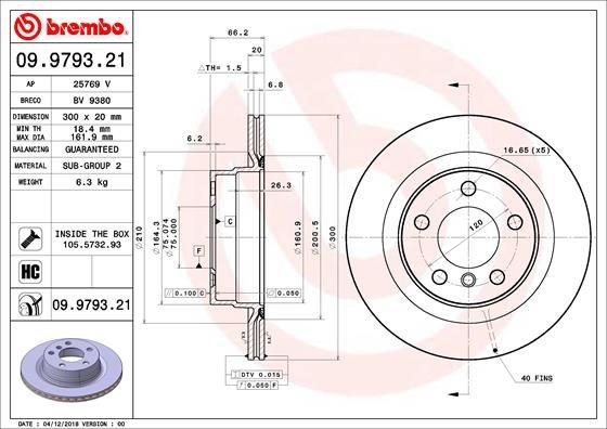 09.9793.21 Тормозной диск 09979321 BREMBO