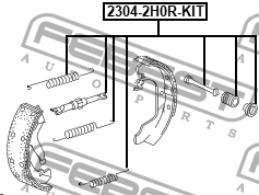 Комплект монтажный барабанных колодок VOLKSWAGEN AMAROK 2010-2016 2304-2H0R-KIT 2304-2H0R-KIT FEBEST