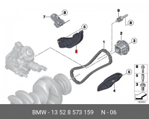 натяжитель цепи!\ BMW E60/E70/E81/E83/E90/F10/F20/F30 1.6-3.0D all 13 52 8 573 159 BMW