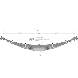 Рессора ПАЗ-3205,672,3201,ГАЗ-3308 задняя (11 листов) L=1610мм ЧМЗ 6722912012 OMK AUTO