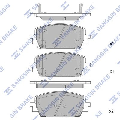 Колодки тормозные HYUNDAI Santa Fe (20-) KIA Sorento (20-) передние (4шт.) SANGS SP4464 SANGSIN