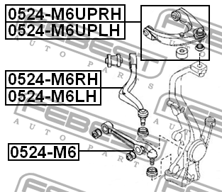 Рычаг нижн правый MAZDA 6 GG 2002-2007 0524-M6RH 0524-M6RH FEBEST