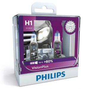 Лампа 12V H1 55W P14.5s +60% бокс (2шт.) VisionPlus PHILIPS 12258VPS2 PHILIPS