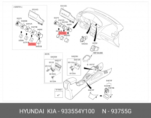 933554Y100 933554Y100 ДЕТАЛЬ xHYUNDAI / KIA 933554Y100 HYUNDAI