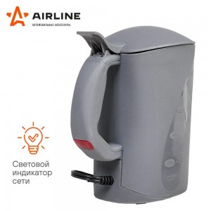 Чайник автомобильный 12V 120Вт 0.8л серый AIRLINE ABK-12-01 AIRLINE
