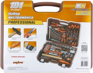 набор инструментов! 101пр. универсальный 1/4'', 1/2''\ OMT101S OMBRA