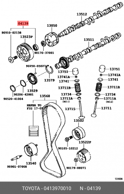 Сальник распредвала, комплект с болтом  04139-70010 04139-70010 TOYOTA