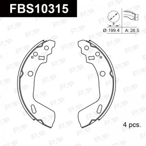 Тормозные колодки барабанные PREMIUM FBS10315 FBS10315 FAP