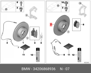 диск тормозной!\ BMW X3 sDrive 18d/20i 12-17 34 20 6 868 936 BMW