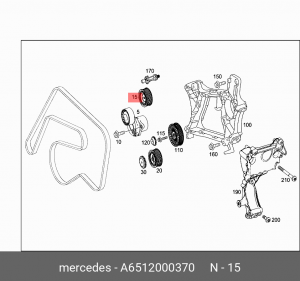 ШКИВ НАТЯЖИТЕЛЯ РЕМНЯ 6512000370 A  6512000370 MERCEDES BENZ