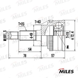 ШРУС наружный SUZUKI IGNIS 1.3 00-03 (с ABS) (GSP 857039) GA20434 GA20434 MILES