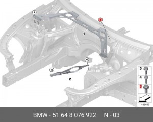 Болт с шестигранной головкой с шайбо 07129908636 51648076922 51 64 8 076 922 BMW
