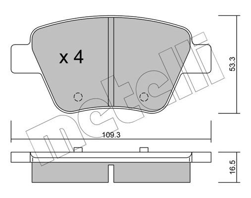 колодки дисковые задние!\ Audi A3, VW Golf, Skoda Superb, Seat Leon all 08> 2208890 METELLI