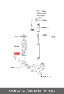 Проставка пружины KIA Ceed задней нижняя OE 553441H000 HYUNDAI KIA