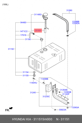 Фильтр топливный HYUNDAI HD120 (19-),Universe дв.D6HA (сетка в баке) OE 311515M000 HYUNDAI KIA