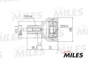 ШРУС наружный MAZDA 3 1.4/1.6/2.0 03- (SKF VKJA5397) GA20208 GA20208 MILES