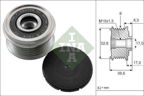 Шкив NISSAN генератора INA 535013710 INA