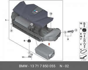 Сменный элемент фильтра  13717850055 13 71 7 850 055 BMW