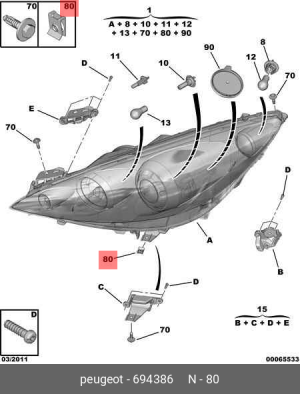 гайка!\Peugeot, Citroen 6943.86 CITROEN PEUGEOT
