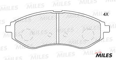 Колодки тормозные передние (без датчика) (Смесь Semi-Metallic) (CHEVROLET AVEO ( E100022 MILES