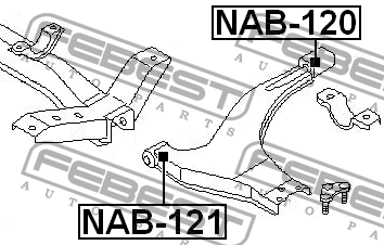 Сайлентблок передний переднего рычага NAB-121 FEBEST