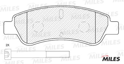 Колодки тормозные задние (без датчика + болты) (Смесь Semi-Metallic) (FIAT DUCAT E110090 MILES