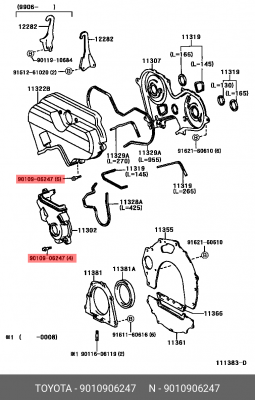 Болт с двухгранной головкой 90109-06247 90109-06247 TOYOTA