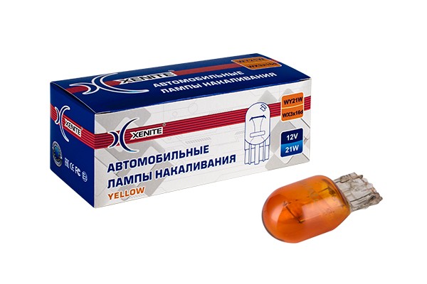 лампа накаливания! WY21W WX3x16d 21W 12V (желтый) 1шт.\ 1007101 XENITE