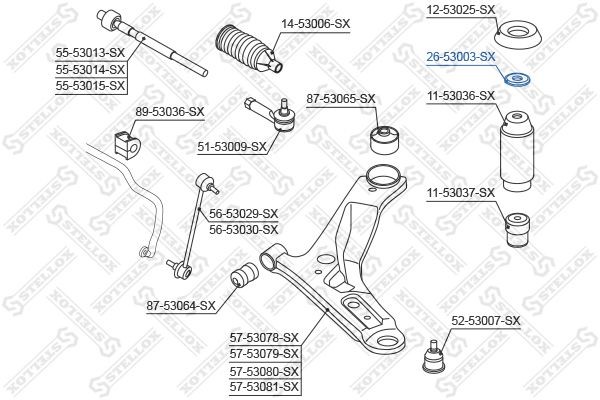 853 1603 [5461207000] !подшипник опоры аморт.\ KIA Picanto 04> 26-53003-SX STELLOX