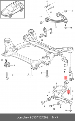 сайлентблок переднего нижнего рычага  95534124262 95534124262 PORSCHE