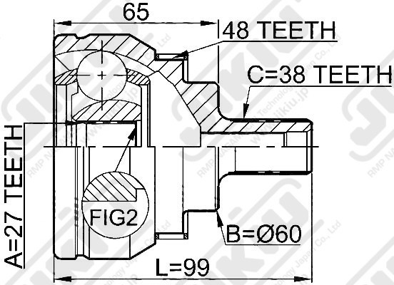 ШРУС наружный к-кт!\ Ford Galaxy, VW Sharan 95> JC51007 JIKIU